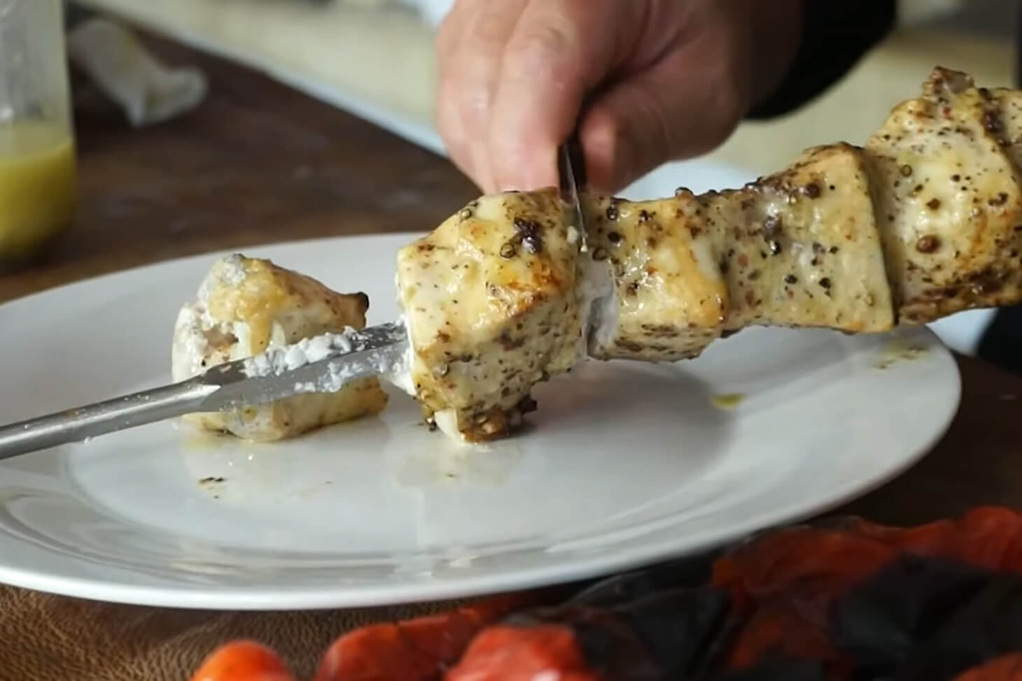 Swordfish spitroast on charcoal grill Amberq